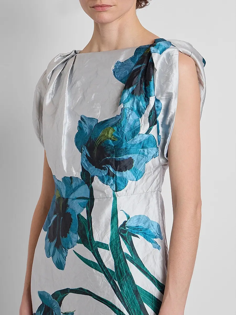 Erdem Women's Floral Satin Midi Dress | Thumbnail 5 Erdem Women's Floral Satin Midi Dress | Thumbnail 5