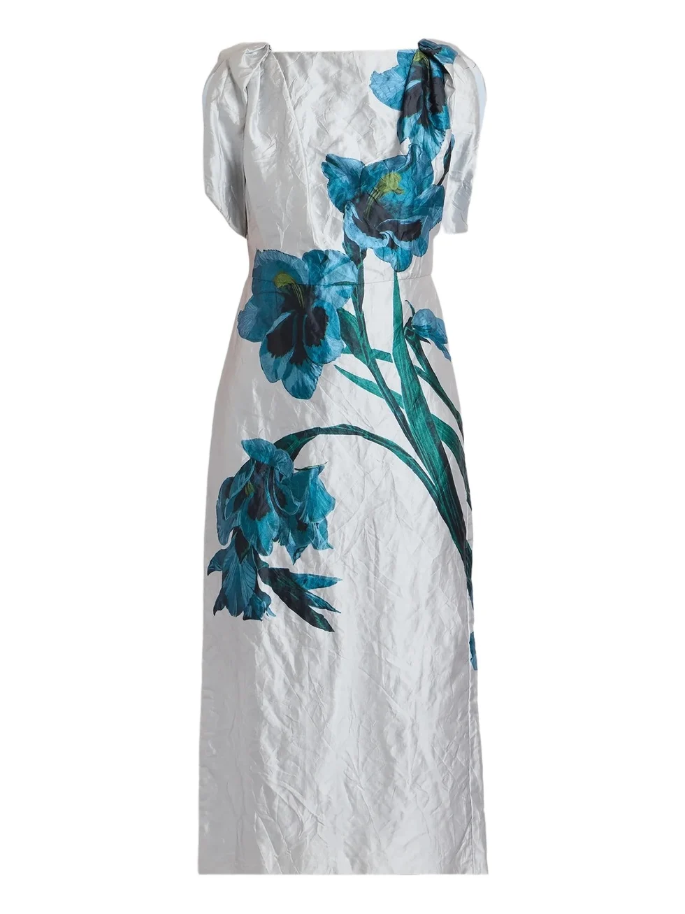 Women's Floral Satin Midi Dress