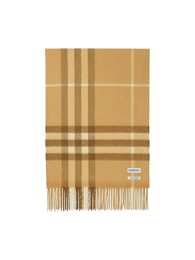 Burberry Men's Check Cashmere Scarf - Finch Beige | Image 1 Burberry Men's Check Cashmere Scarf - Finch Beige | Image 1
