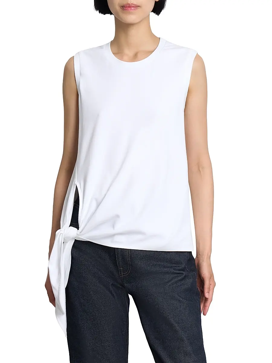 JW Anderson Women's Knotted-Hem Cotton Tank | Thumbnail 3 JW Anderson Women's Knotted-Hem Cotton Tank | Thumbnail 3