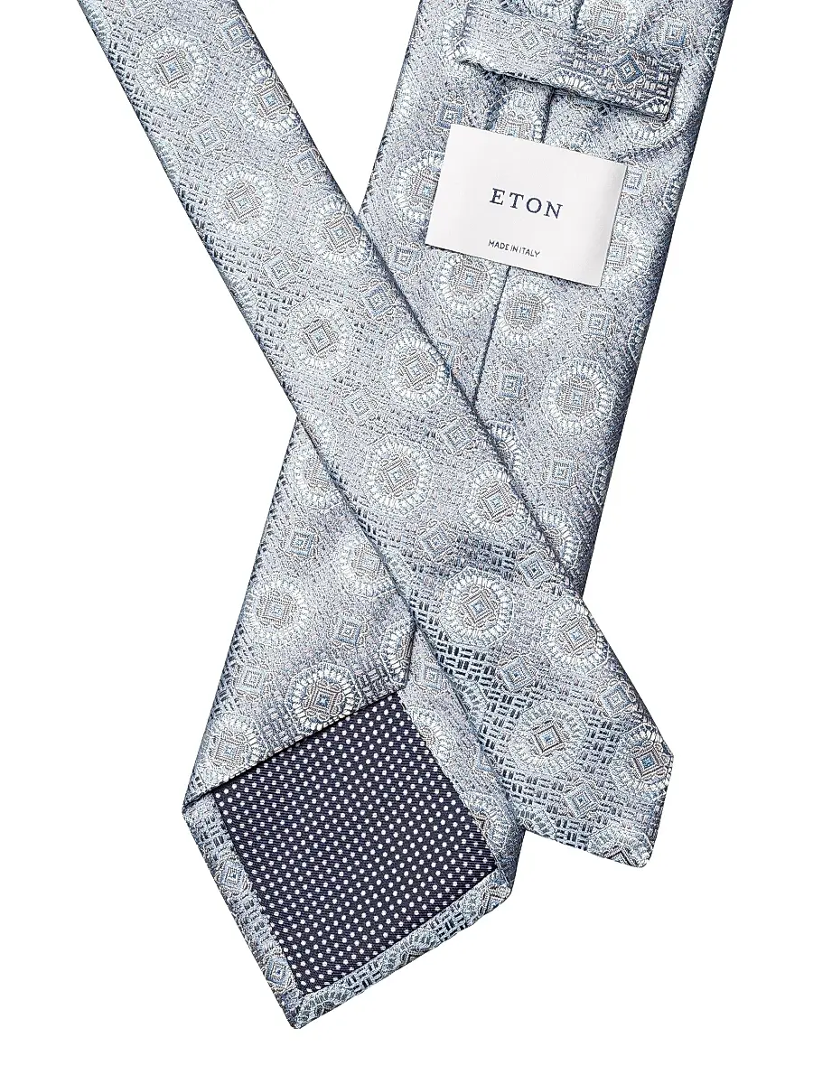 Eton Men's Floral Medallion Silk Tie | Thumbnail 2 Eton Men's Floral Medallion Silk Tie | Thumbnail 2