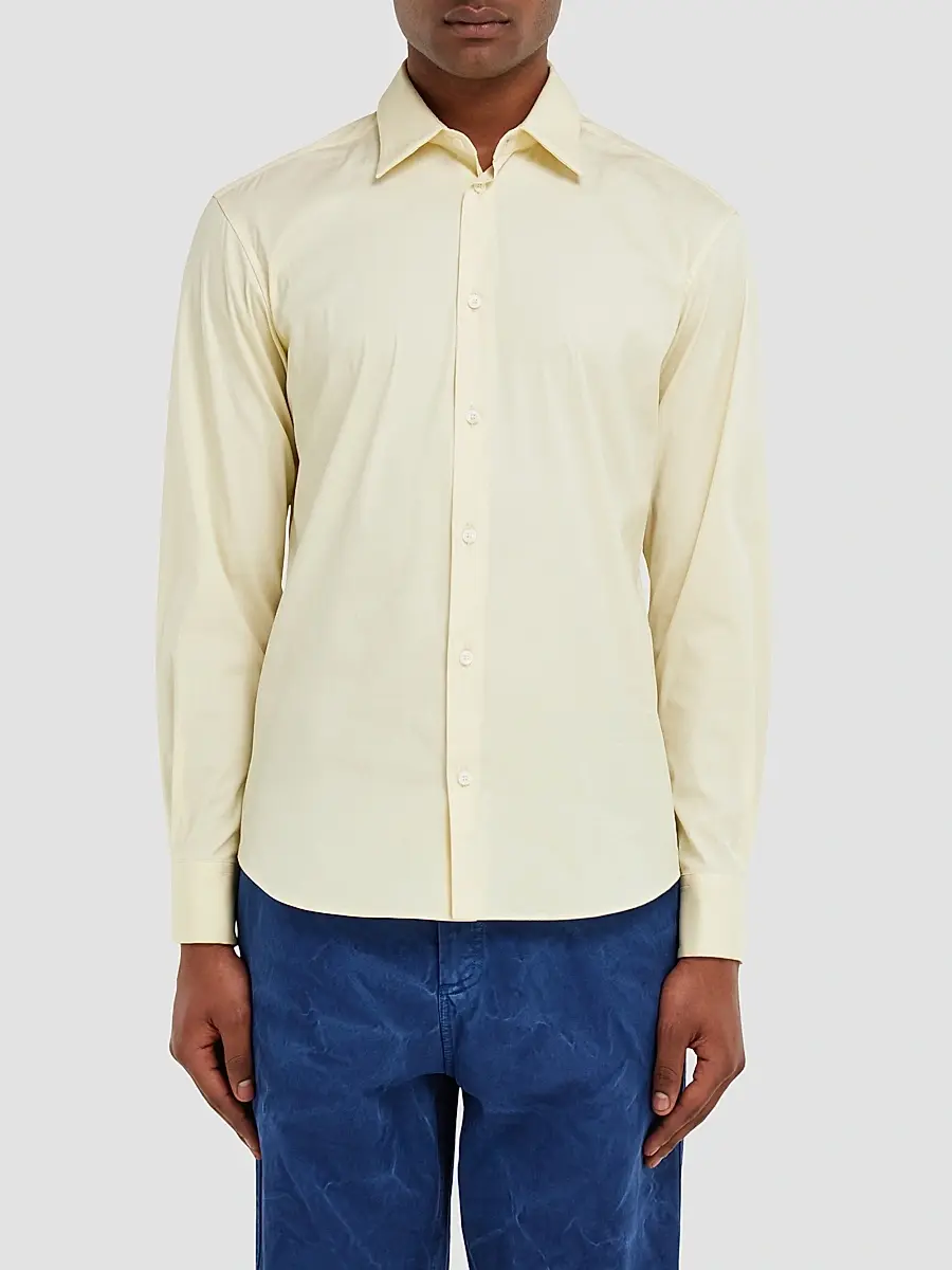 Ferragamo Men's Micro-Print Stretch-Cotton Poplin Shirt | Thumbnail 2 Ferragamo Men's Micro-Print Stretch-Cotton Poplin Shirt | Thumbnail 2