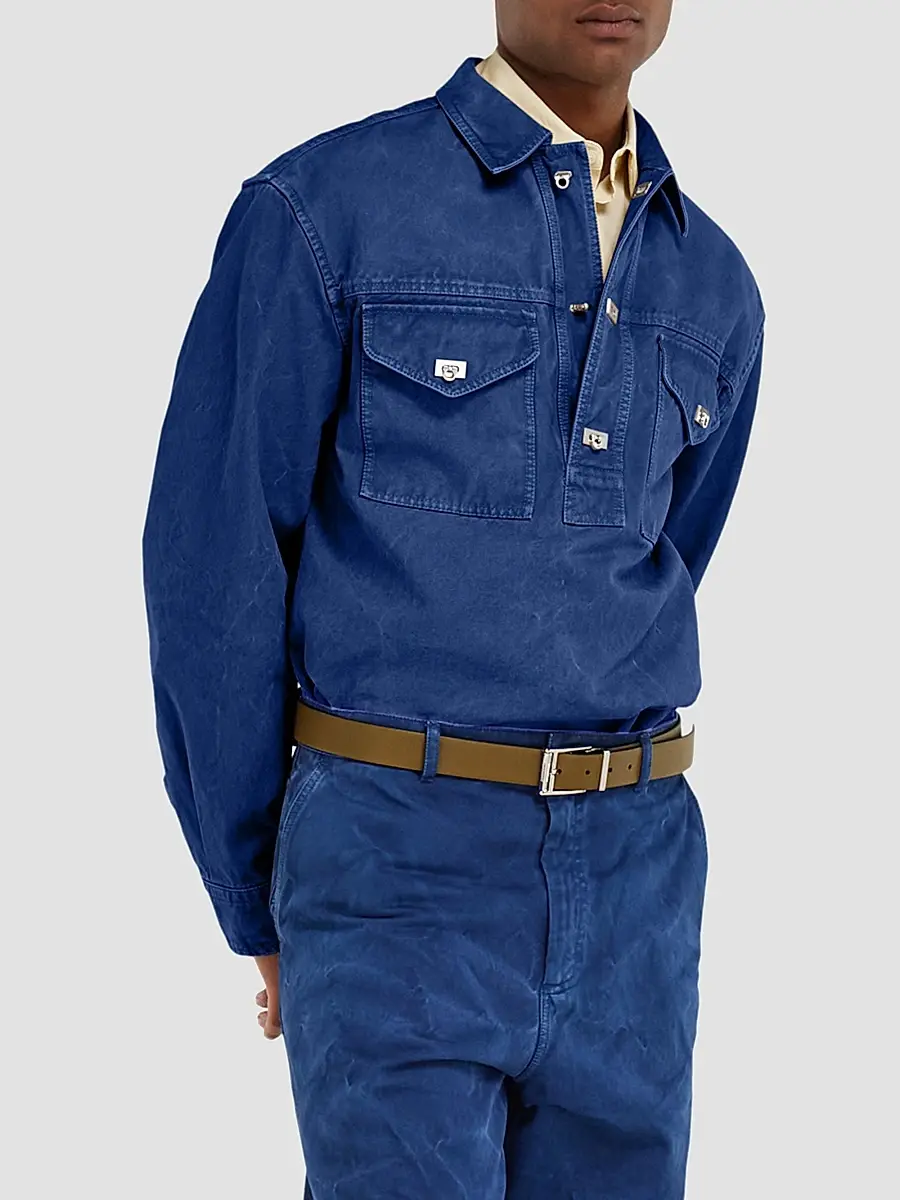 Ferragamo Men's Micro-Print Stretch-Cotton Poplin Shirt | Thumbnail 6 Ferragamo Men's Micro-Print Stretch-Cotton Poplin Shirt | Thumbnail 6
