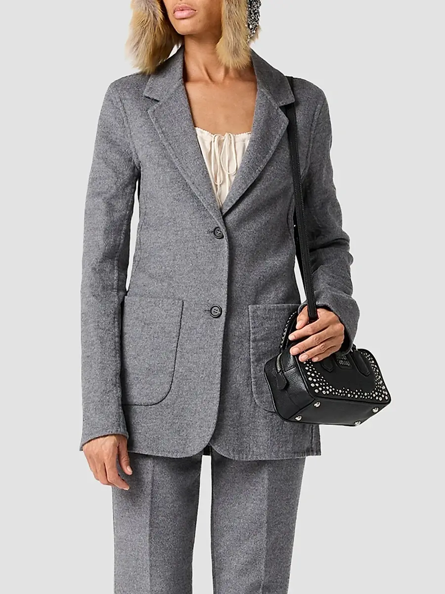 Miu Miu Women's Single-Breasted Double Wool Jacket | Thumbnail 3 Miu Miu Women's Single-Breasted Double Wool Jacket | Thumbnail 3