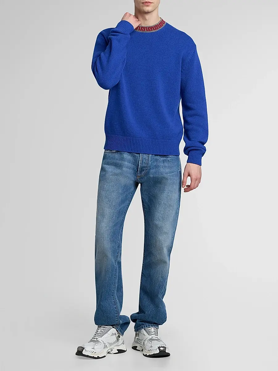Versace Men's Greca Wool-Cashmere Crewneck Sweater | Thumbnail 2