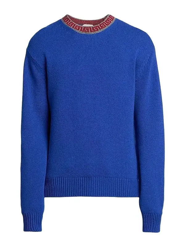 Men's Greca Wool-Cashmere Crewneck Sweater