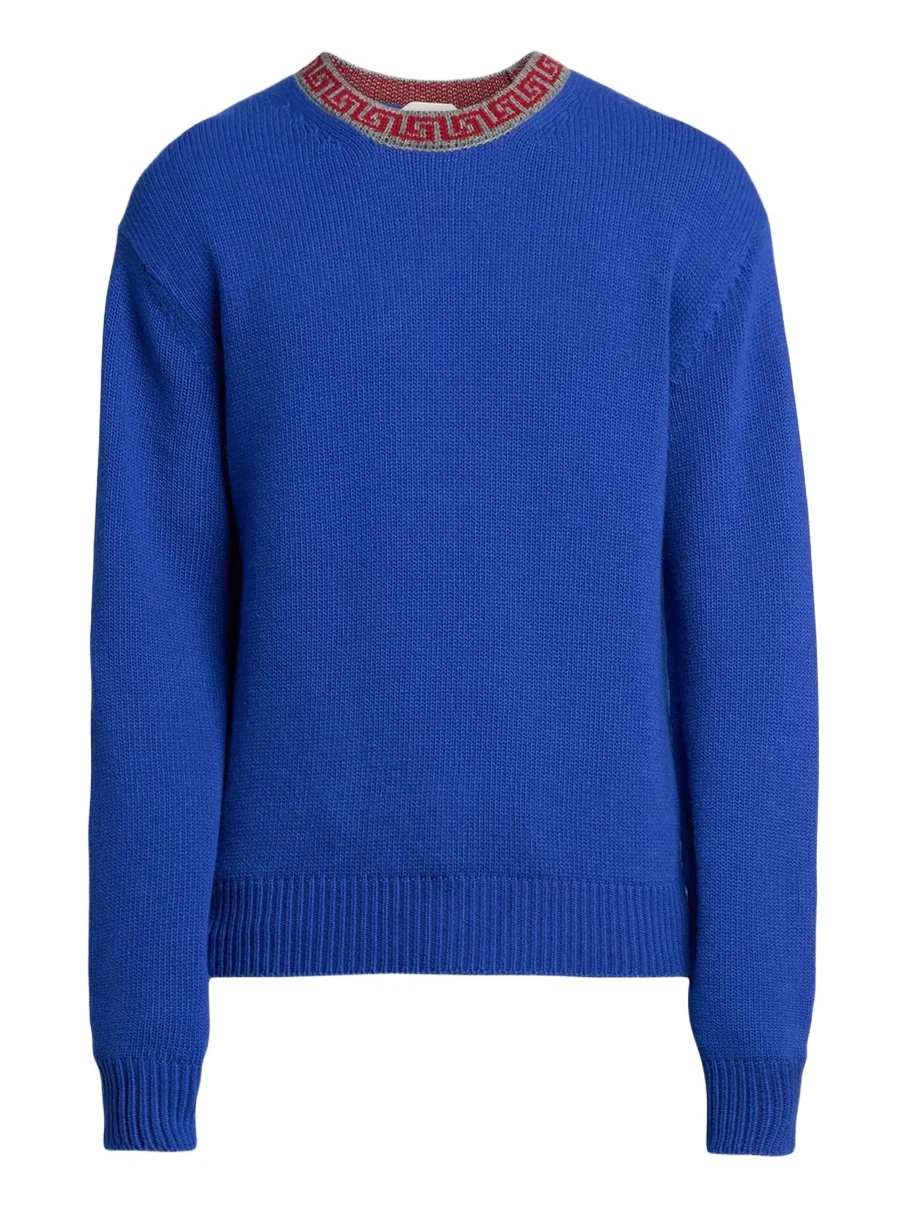 Men's Greca Wool-Cashmere Crewneck Sweater Men's Greca Wool-Cashmere Crewneck Sweater