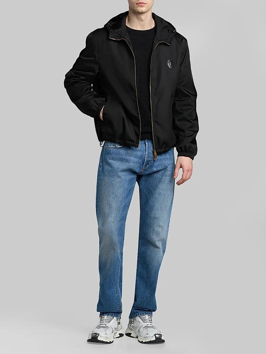Versace Men's Nylon Twill Hooded Jacket | Thumbnail 2 Versace Men's Nylon Twill Hooded Jacket | Thumbnail 2