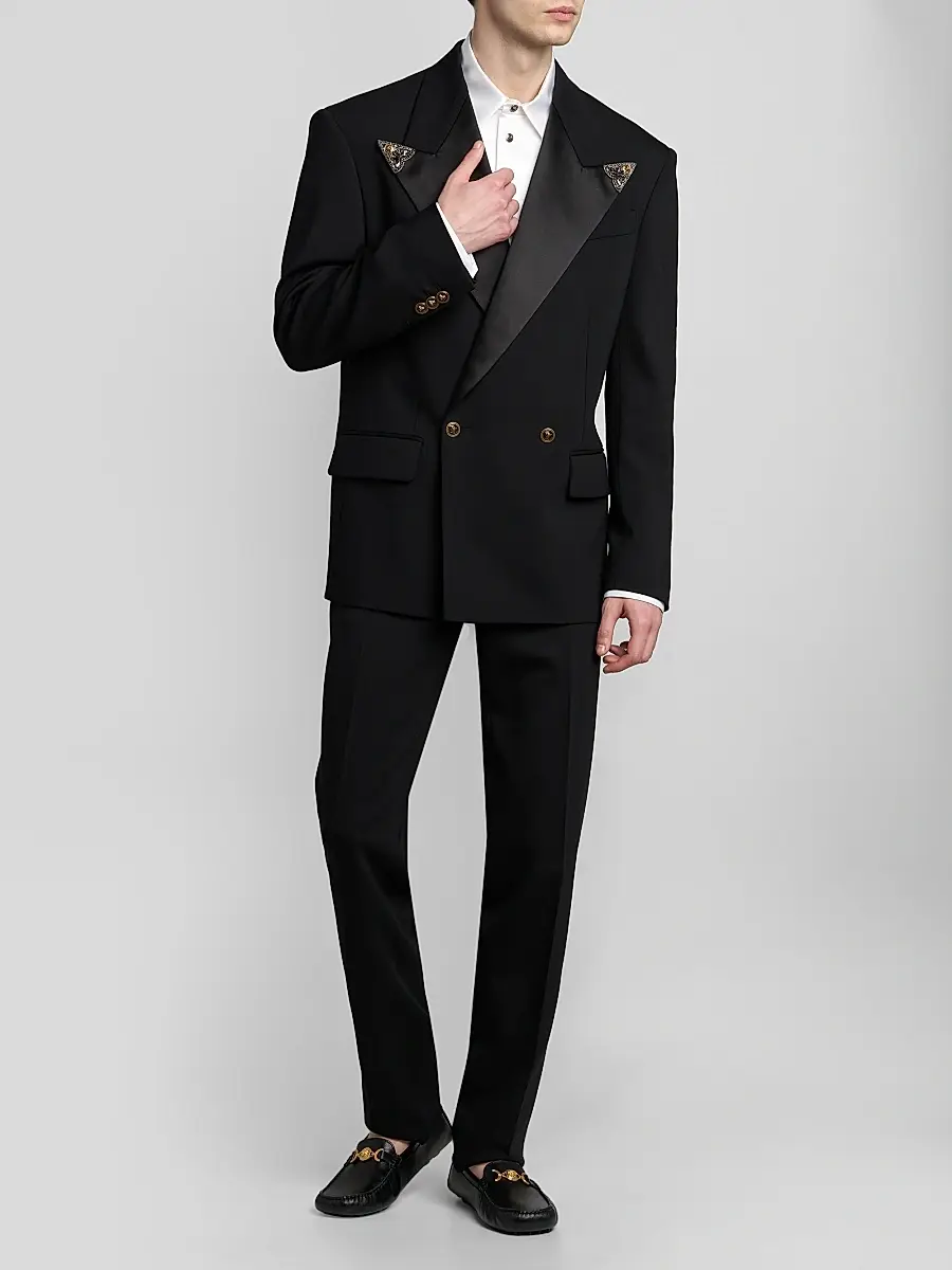 Versace Men's Embellished Stretch Wool Evening Jacket | Thumbnail 2 Versace Men's Embellished Stretch Wool Evening Jacket | Thumbnail 2
