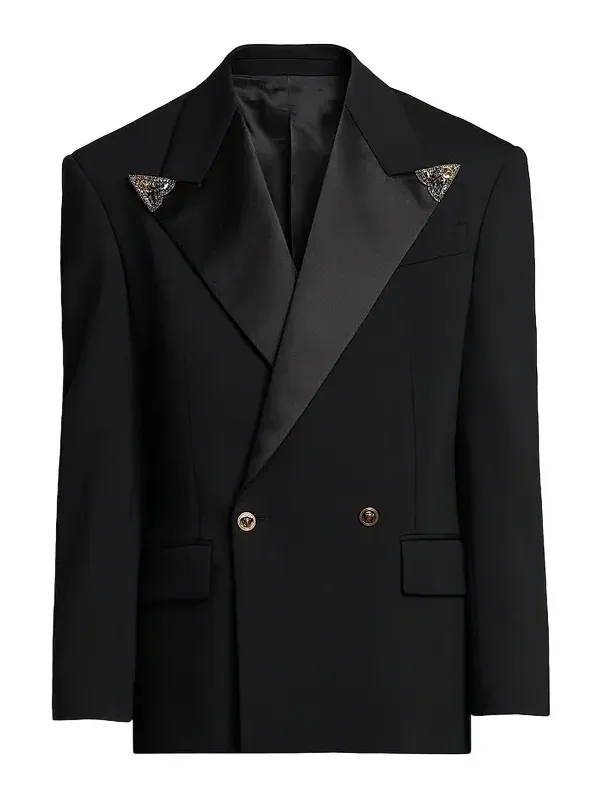 Men's Embellished Stretch Wool Evening Jacket