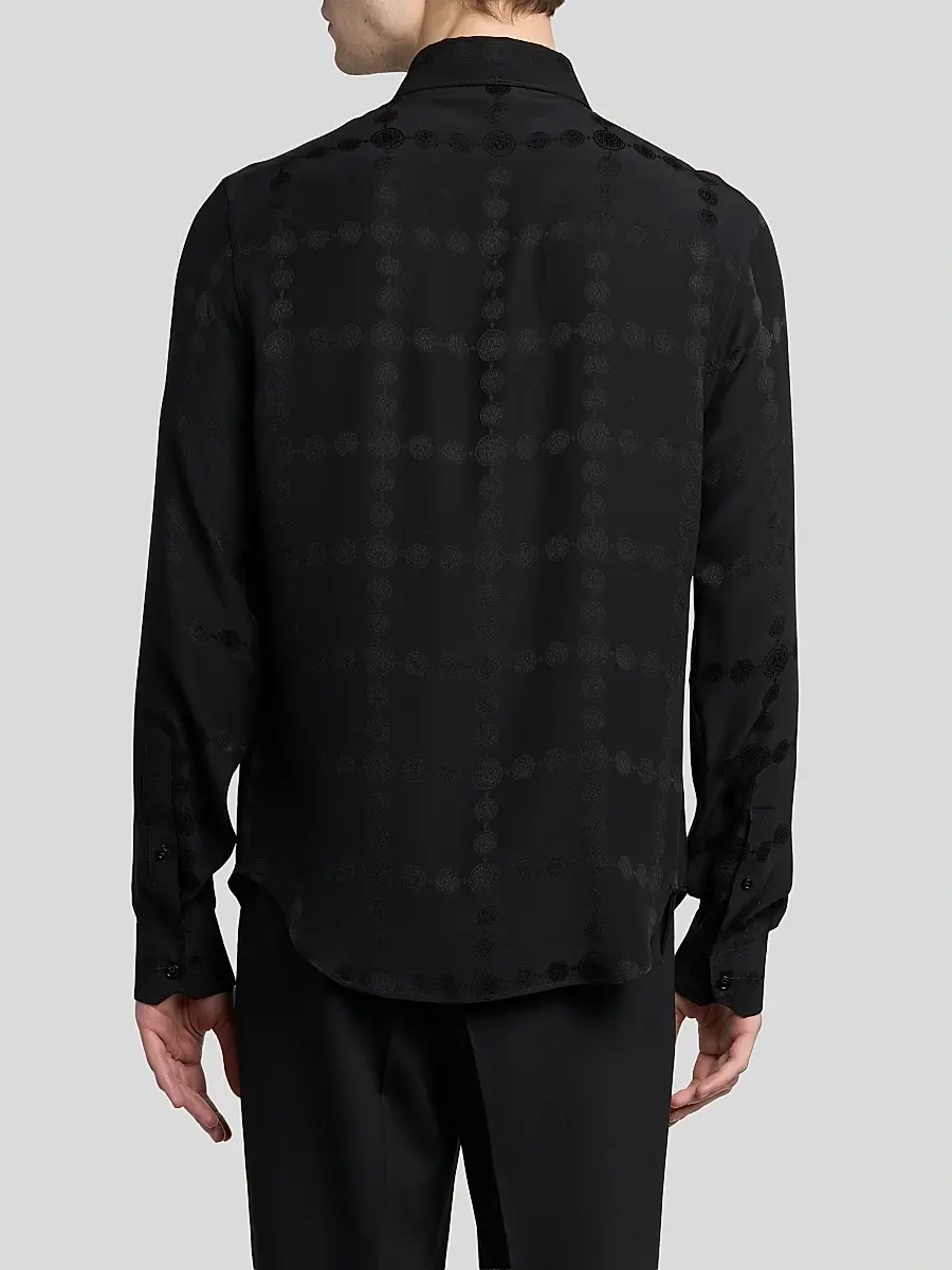 Versace Men's Vintage Medusa Silk Crepe Jacquard Shirt | Thumbnail 3 Versace Men's Vintage Medusa Silk Crepe Jacquard Shirt | Thumbnail 3