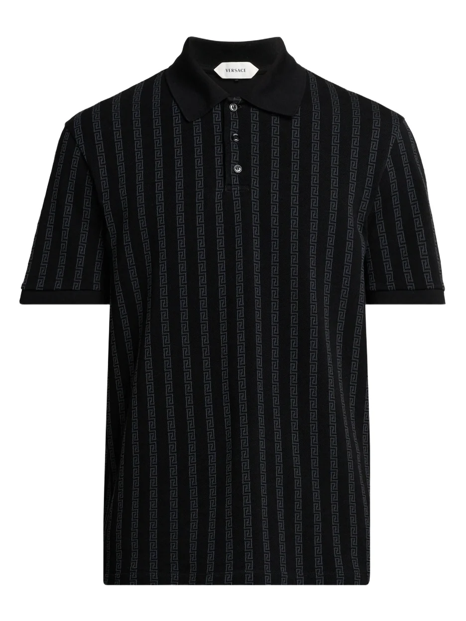 Men's Greca Jacquard Cotton Polo Shirt Men's Greca Jacquard Cotton Polo Shirt