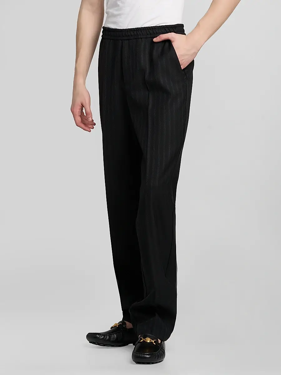 Versace Men's Greca Jacquard Wool Pants | Thumbnail 4 Versace Men's Greca Jacquard Wool Pants | Thumbnail 4