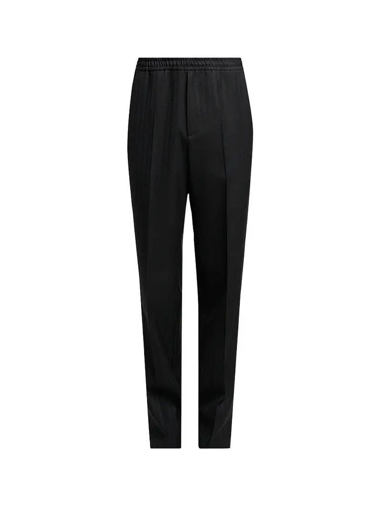 Versace Men's Greca Jacquard Wool Pants - Black | Image 1 Versace Men's Greca Jacquard Wool Pants - Black | Image 1