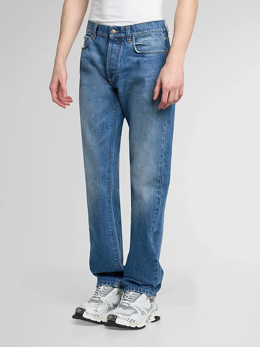 Versace Men's Stone-Washed Rigid Straight Jeans | Thumbnail 4 Versace Men's Stone-Washed Rigid Straight Jeans | Thumbnail 4