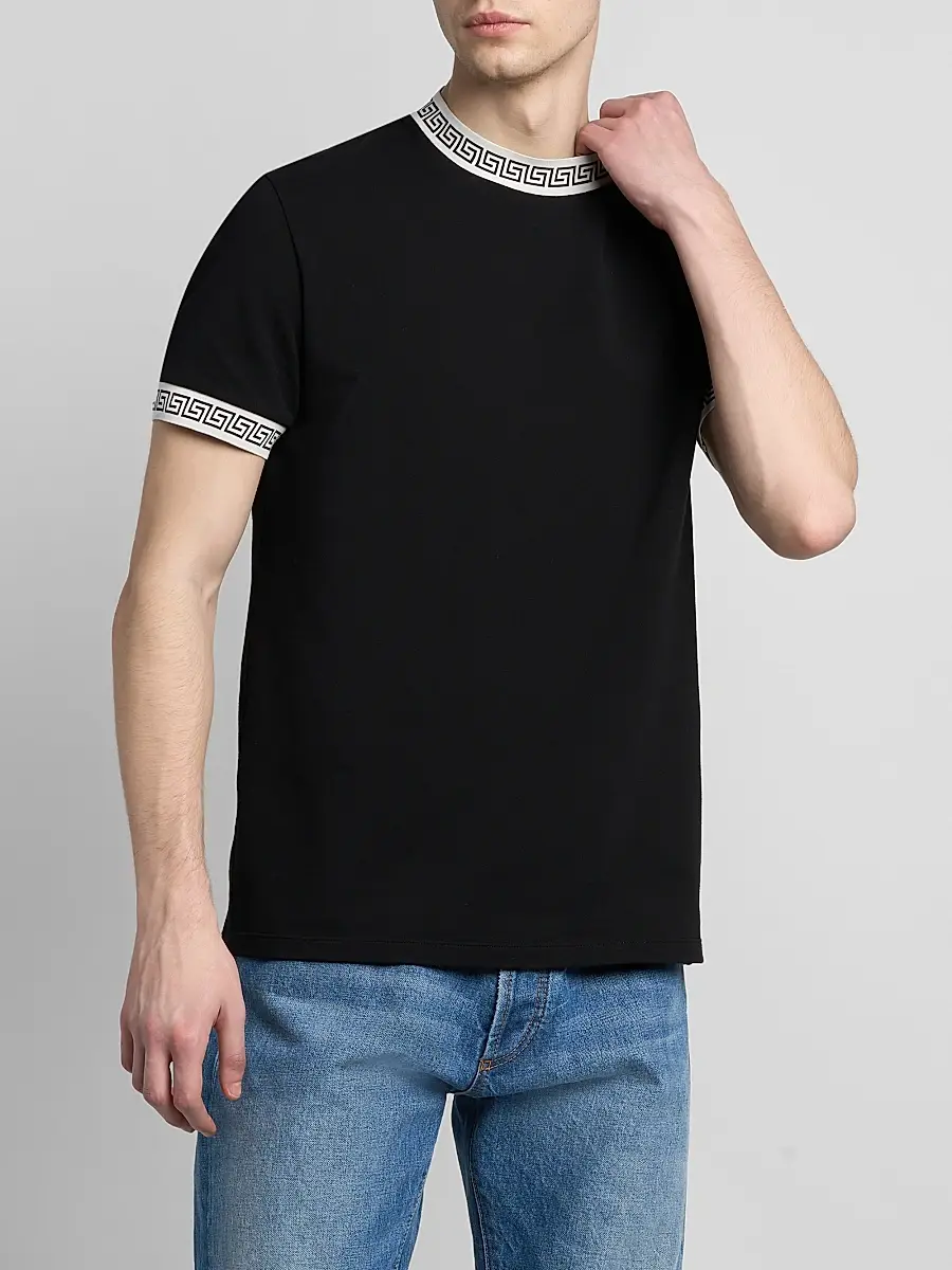 Versace Men's Vintage Stretch-Cotton Crewneck T-Shirt | Thumbnail 4 Versace Men's Vintage Stretch-Cotton Crewneck T-Shirt | Thumbnail 4