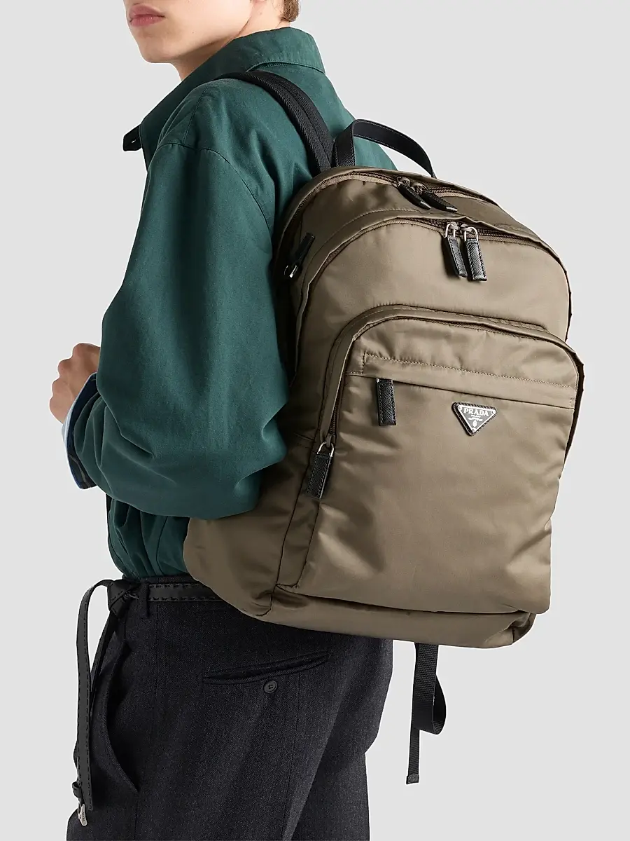 Prada Men's Re-Nylon and Saffiano Leather Backpack | Thumbnail 3 Prada Men's Re-Nylon and Saffiano Leather Backpack | Thumbnail 3