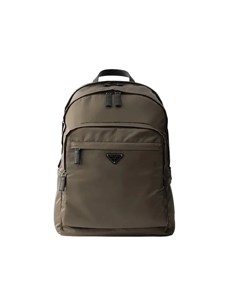 Prada Men's Re-Nylon and Saffiano Leather Backpack - Grey | Image 1 Prada Men's Re-Nylon and Saffiano Leather Backpack - Grey | Image 1