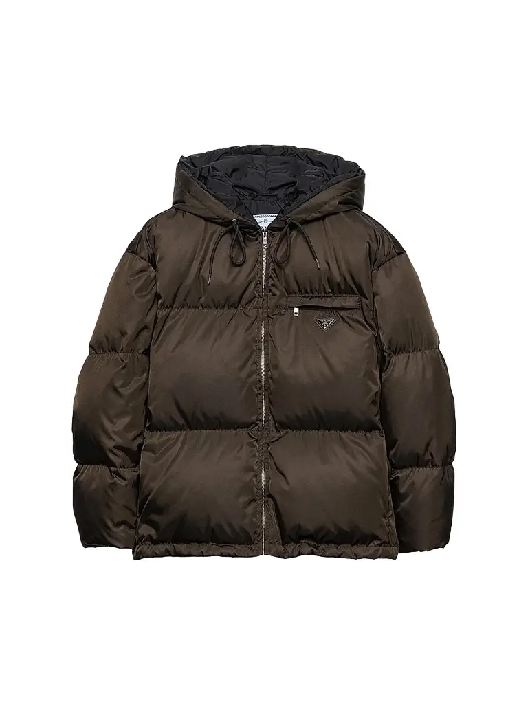 Prada Women's Nylon Down Jacket - Brown | Image 1 Prada Women's Nylon Down Jacket - Brown | Image 1