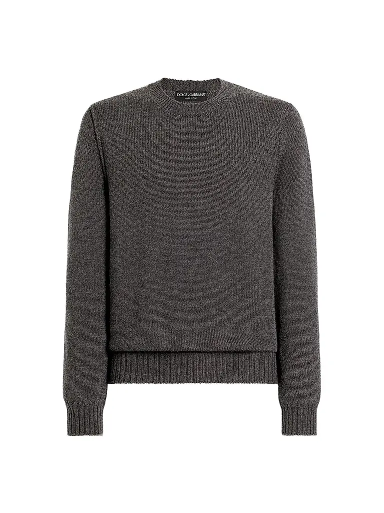 Dolce & Gabbana Men's Wool Crewneck Sweater - Canna Di Fucile | Image 1 Dolce & Gabbana Men's Wool Crewneck Sweater - Canna Di Fucile | Image 1
