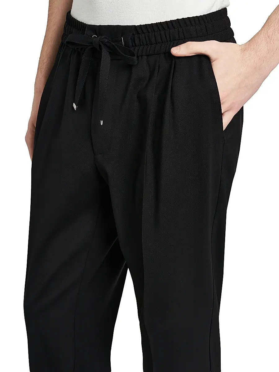Dolce & Gabbana Men's Elasticized Stretch-Wool Straight-Leg Trousers | Thumbnail 6