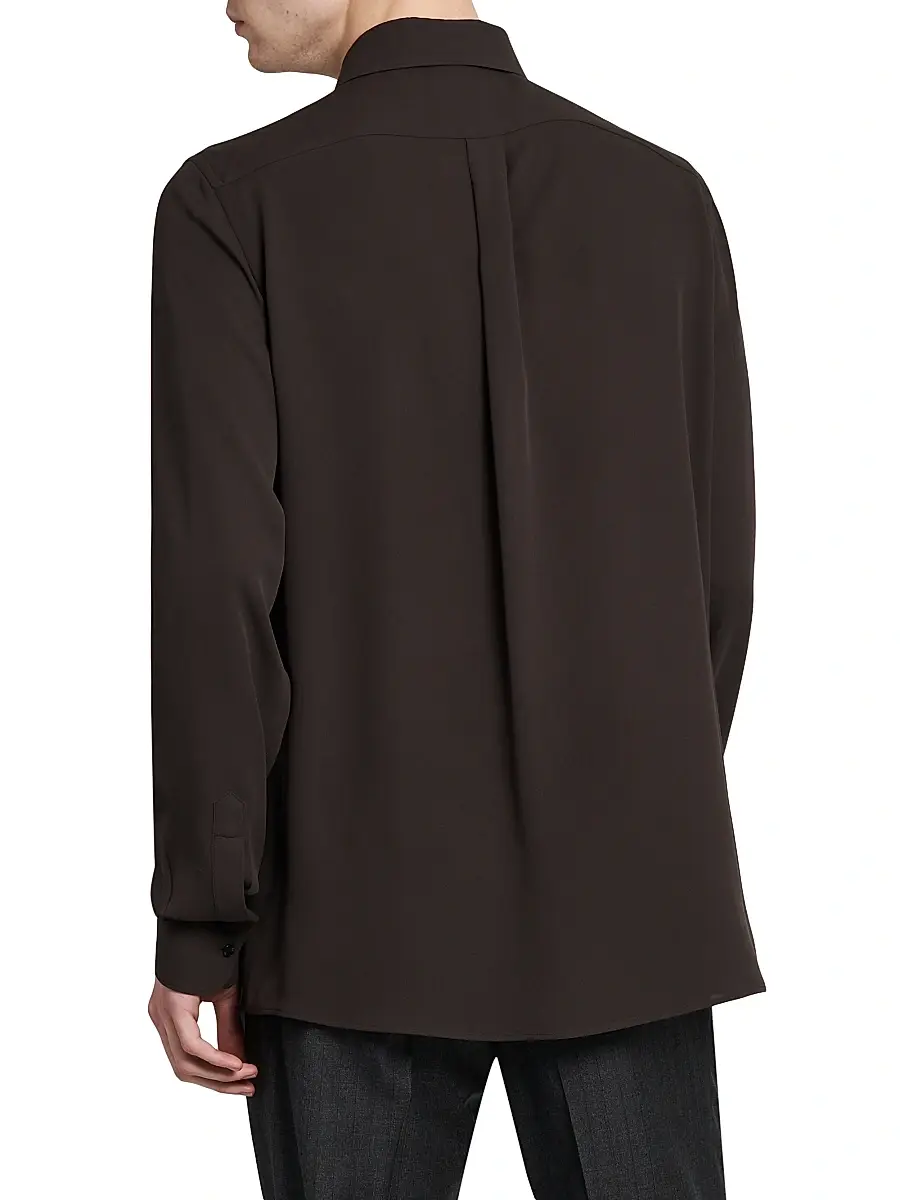 Dolce & Gabbana Men's Point Collar Silk Shirt | Thumbnail 5 Dolce & Gabbana Men's Point Collar Silk Shirt | Thumbnail 5