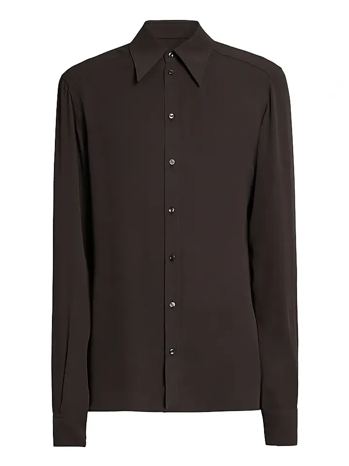 Dolce & Gabbana Men's Point Collar Silk Shirt