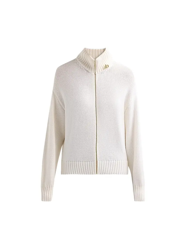 Fabiana Filippi Women's Merino Wool Zip-Up Cardigan - Rafia | Image 1 Fabiana Filippi Women's Merino Wool Zip-Up Cardigan - Rafia | Image 1