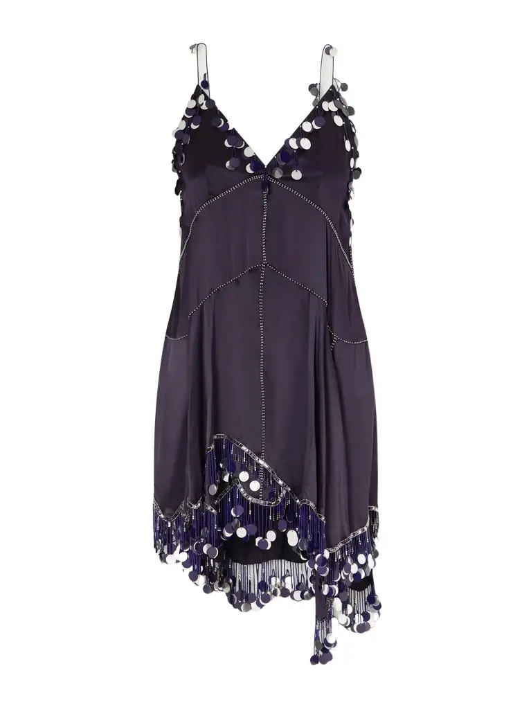 Isabel Marant Ludna asymmetric sequin-embellished silk-satin midi dress | Image 1 Isabel Marant Ludna asymmetric sequin-embellished silk-satin midi dress | Image 1