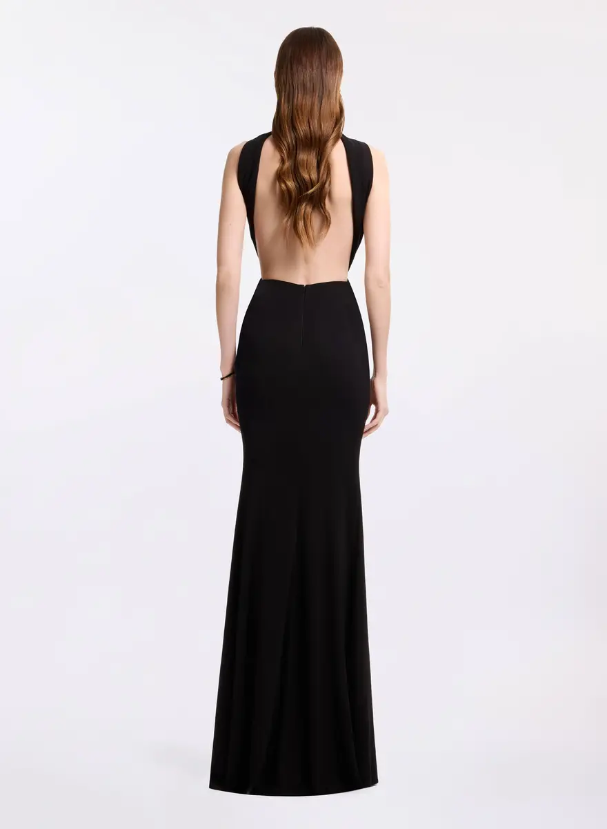 Elie Saab Halter Neck Draped Long Dress | Thumbnail 3