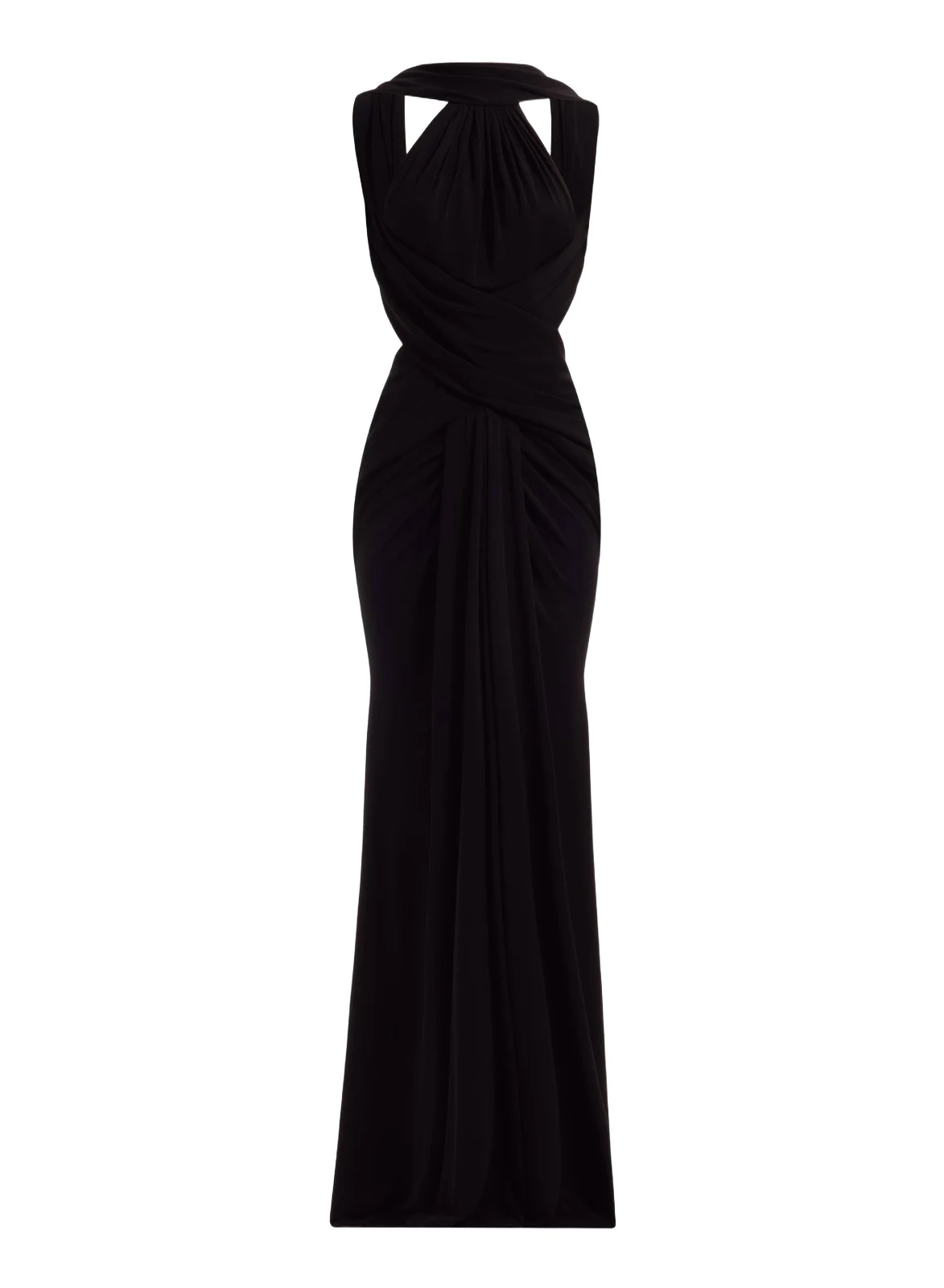 Halter Neck Draped Long Dress Halter Neck Draped Long Dress