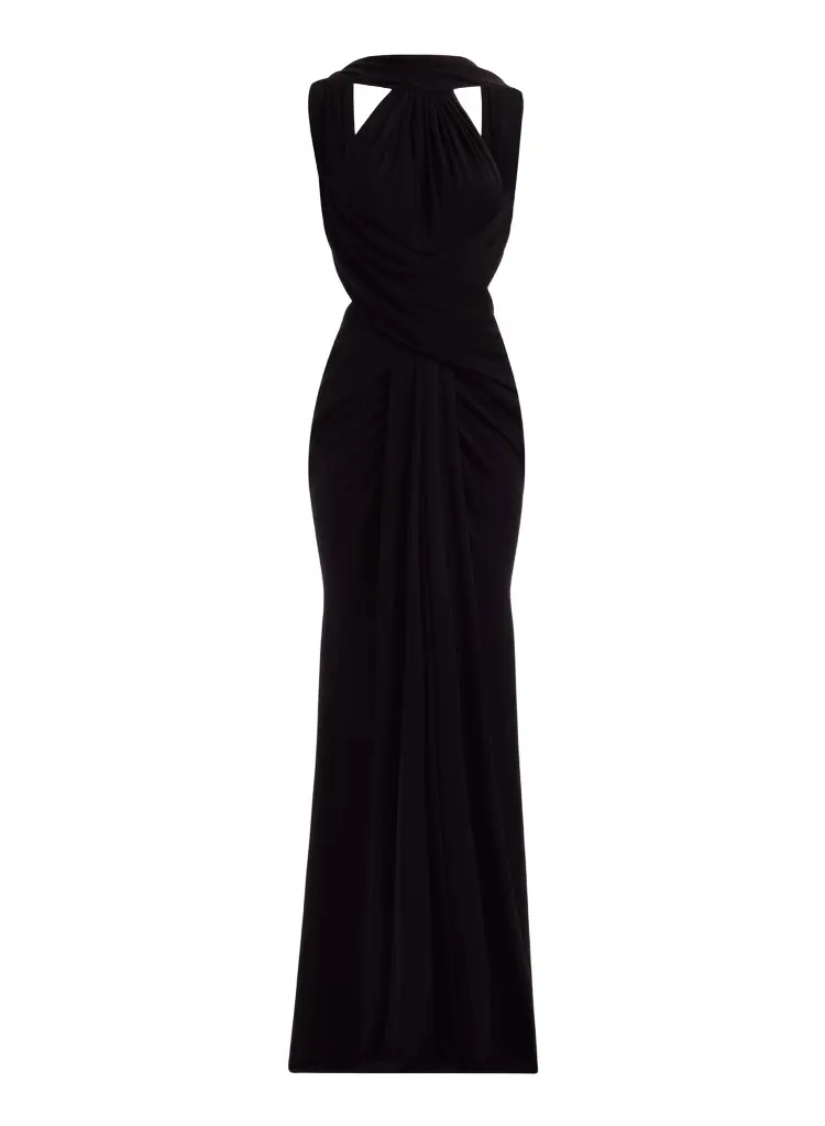 Elie Saab Halter Neck Draped Long Dress | Image 1 Elie Saab Halter Neck Draped Long Dress | Image 1