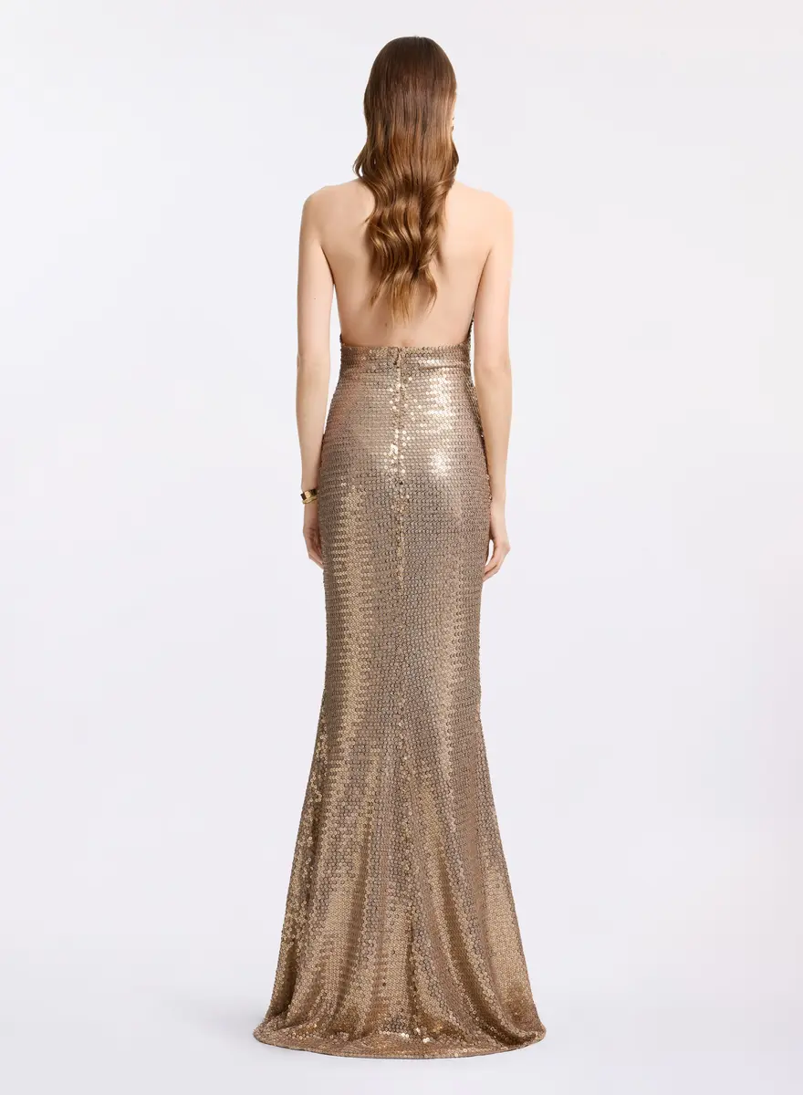 Elie Saab Sequined Jersey Long Dress | Thumbnail 3