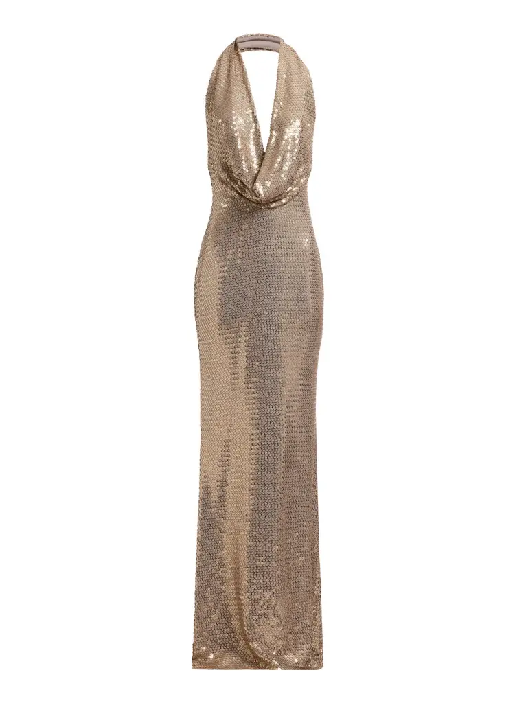 Elie Saab Sequined Jersey Long Dress | Image 1 Elie Saab Sequined Jersey Long Dress | Image 1