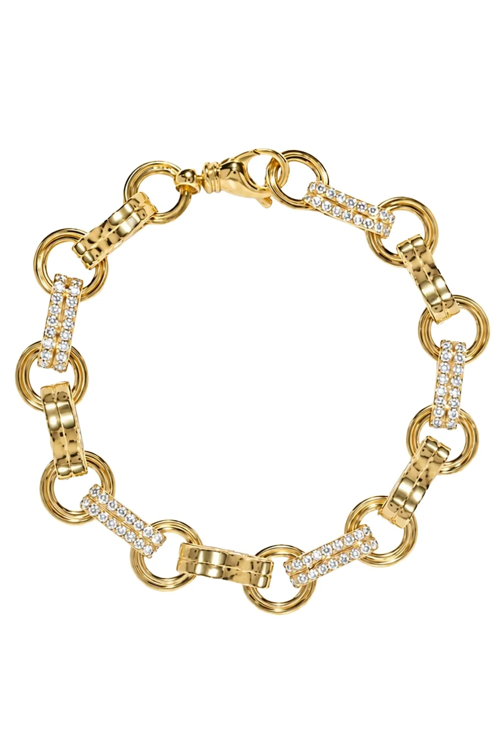 Azlee Diamond Alternating Robust Motif Bracelet