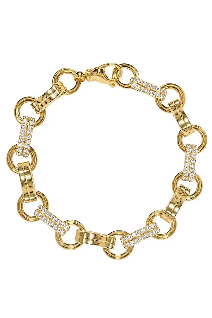 Diamond Alternating Robust Motif Bracelet