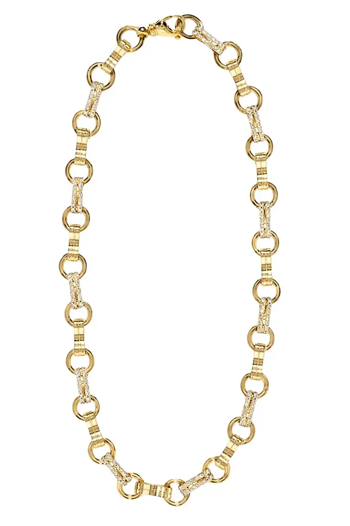Azlee Diamond Alternating Robust Motif Necklace
