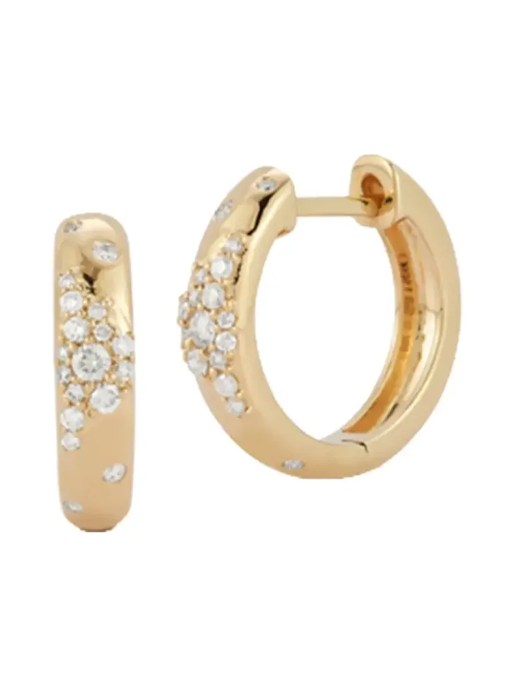 Diamond Scattered Cynthia Rose Hoop Earrings