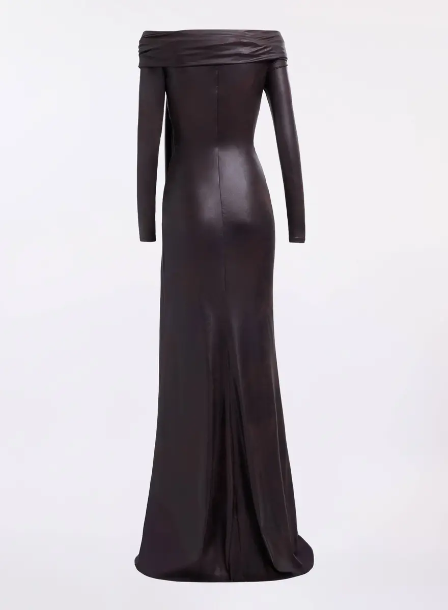 Elie Saab Off-the-Shoulder Leather Effect Dress | Thumbnail 5