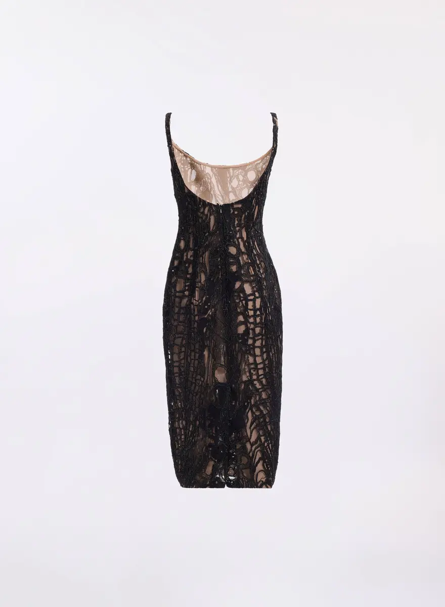 Elie Saab Sequin Embroidered Tulle Midi Dress | Thumbnail 5