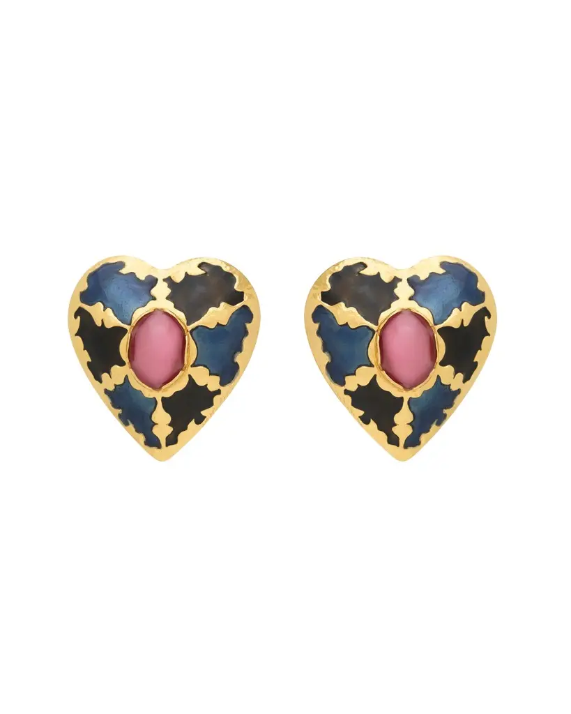 Yves Saint Laurent Heart earrings in enamel | Image 1 Yves Saint Laurent Heart earrings in enamel | Image 1