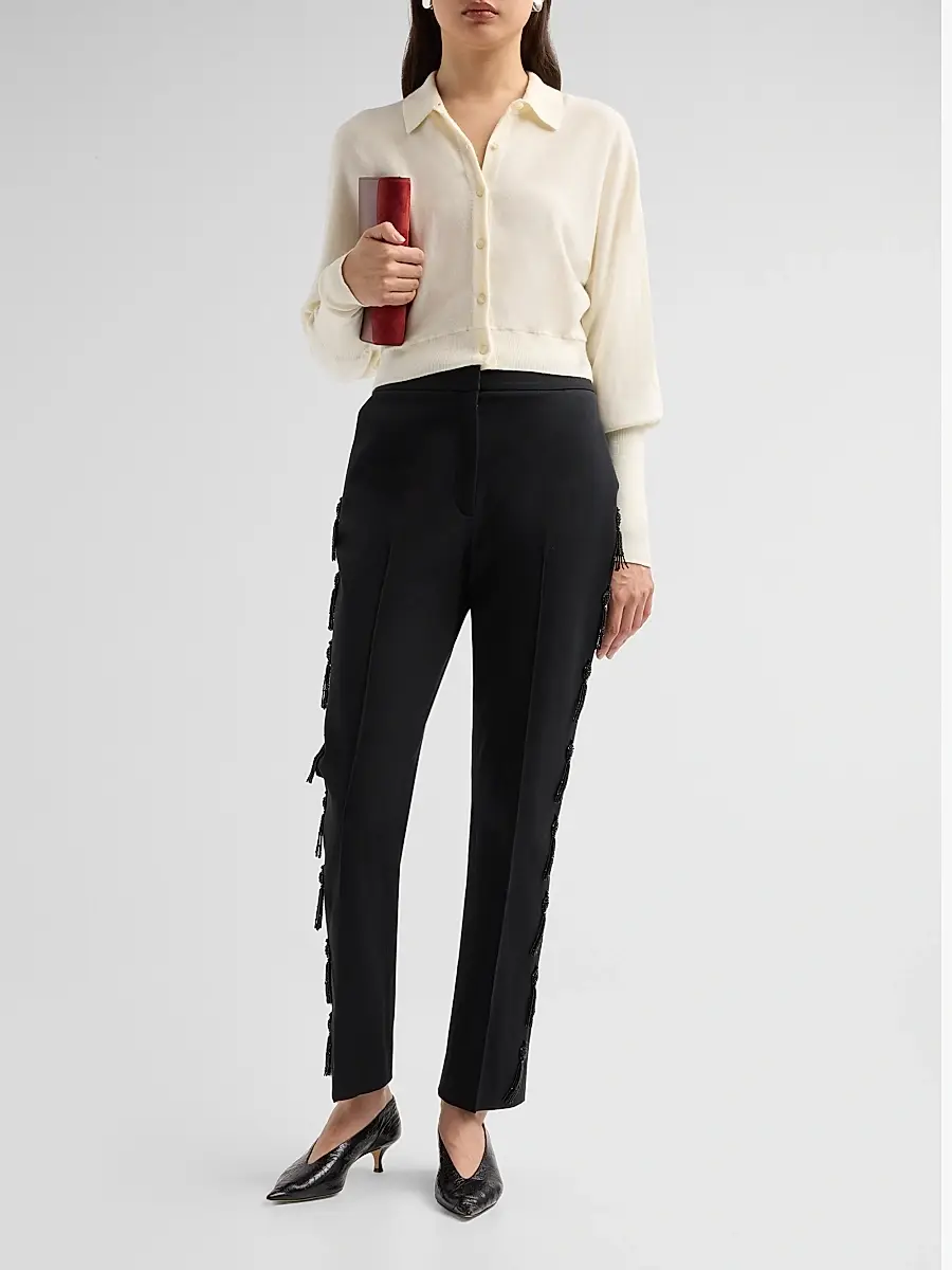 Lela Rose Women's Core Wool Crop Cardigan | Thumbnail 2 Lela Rose Women's Core Wool Crop Cardigan | Thumbnail 2