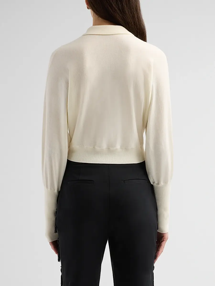 Lela Rose Women's Core Wool Crop Cardigan | Thumbnail 3 Lela Rose Women's Core Wool Crop Cardigan | Thumbnail 3
