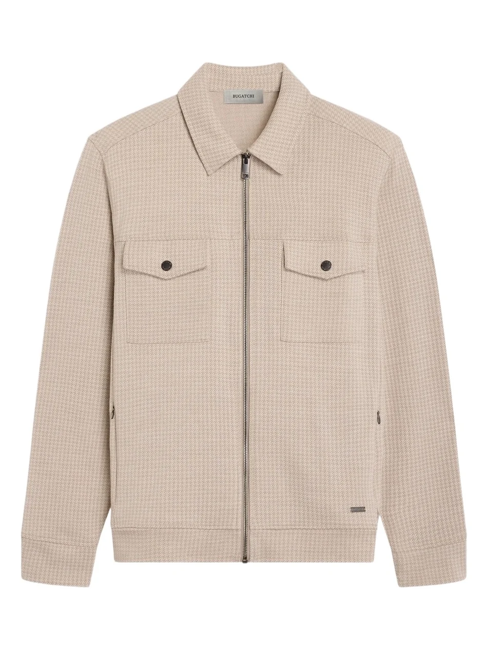 Bugatchi Men's Houndstooth Full-Zip Jacket