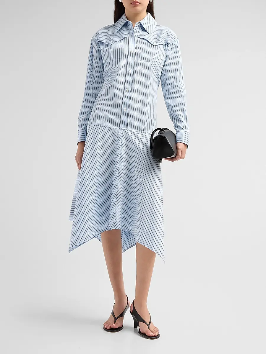 3.1 Phillip Lim Women's Striped Cotton Poplin Handkerchief Midi Shirtdress | Thumbnail 2 3.1 Phillip Lim Women's Striped Cotton Poplin Handkerchief Midi Shirtdress | Thumbnail 2
