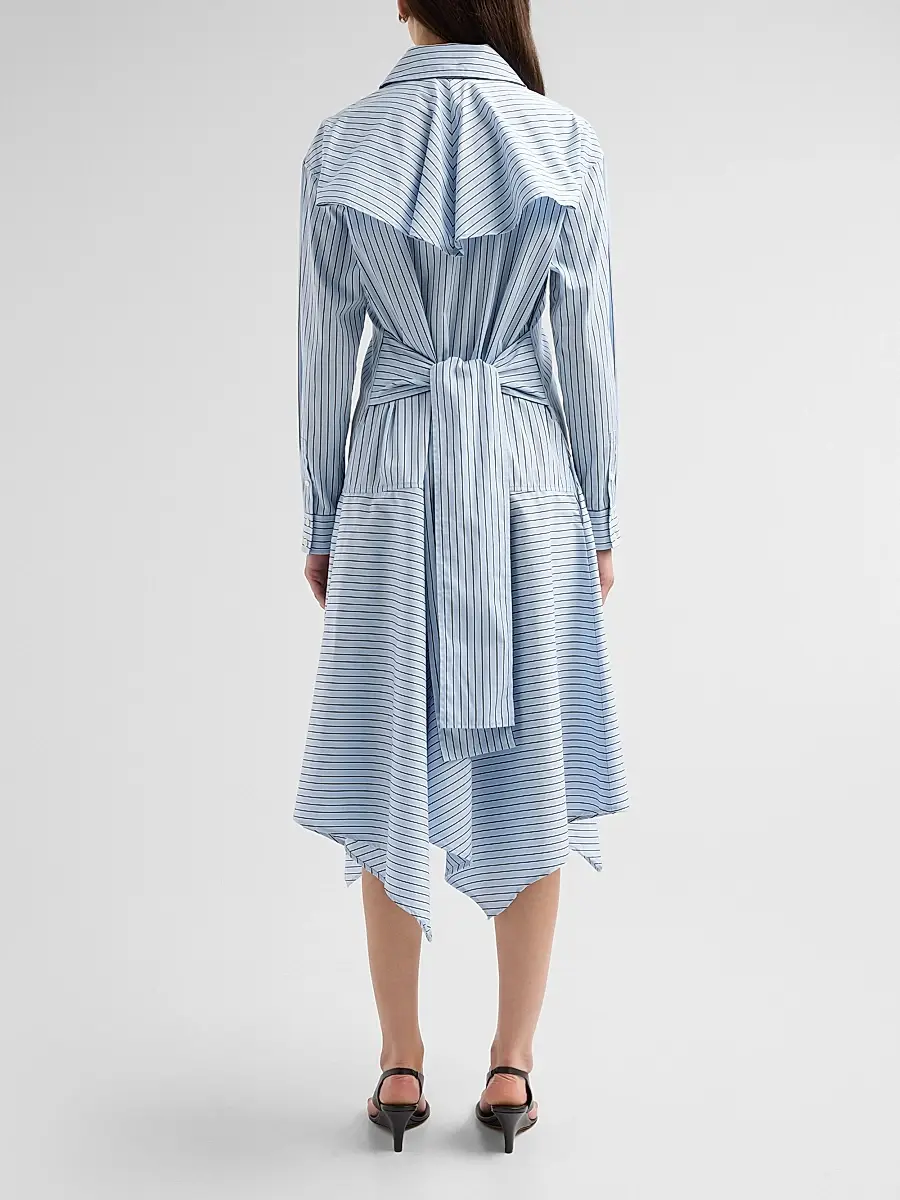 3.1 Phillip Lim Women's Striped Cotton Poplin Handkerchief Midi Shirtdress | Thumbnail 3 3.1 Phillip Lim Women's Striped Cotton Poplin Handkerchief Midi Shirtdress | Thumbnail 3
