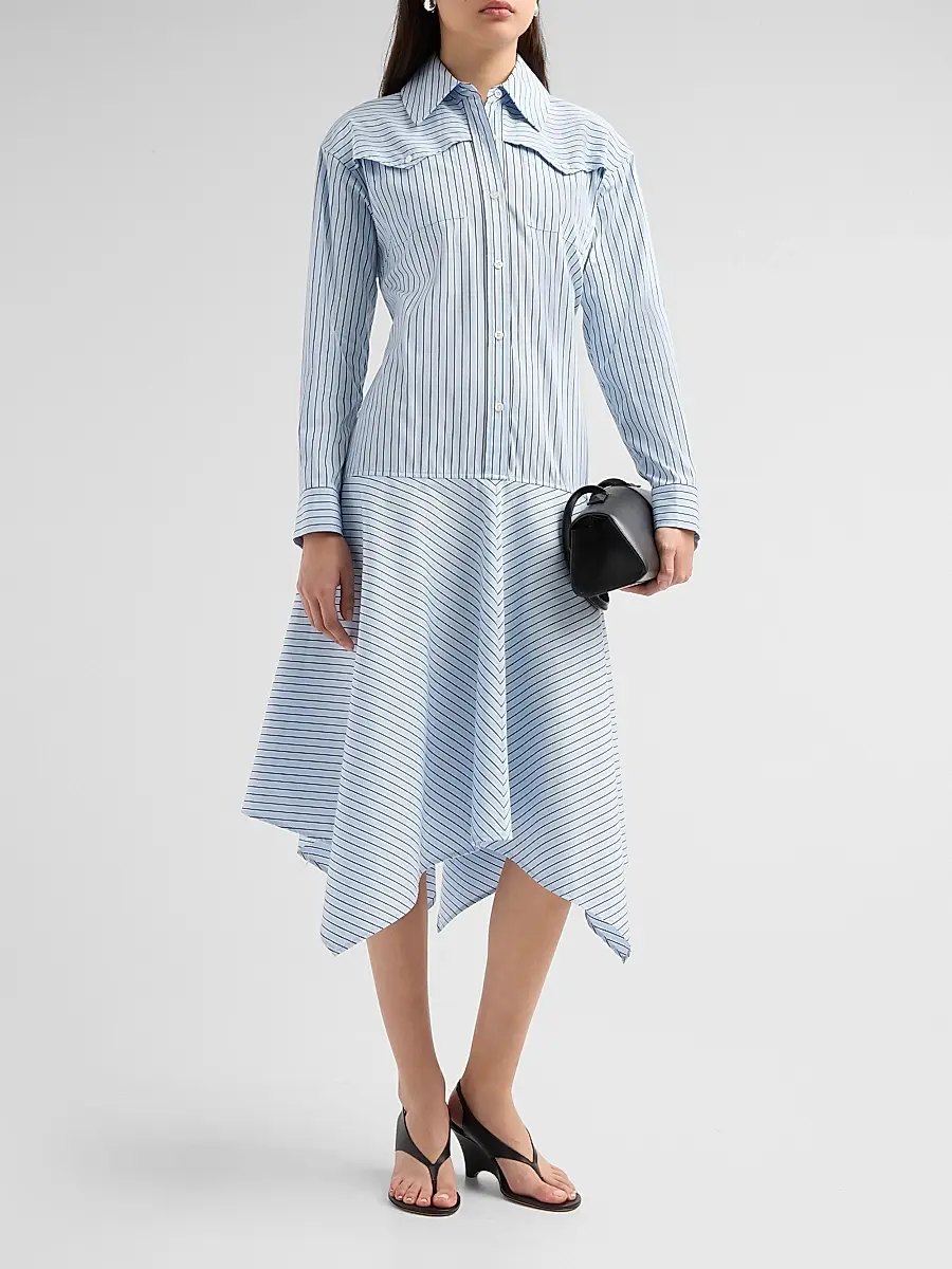 3.1 Phillip Lim Women's Striped Cotton Poplin Handkerchief Midi Shirtdress | Thumbnail 4 3.1 Phillip Lim Women's Striped Cotton Poplin Handkerchief Midi Shirtdress | Thumbnail 4
