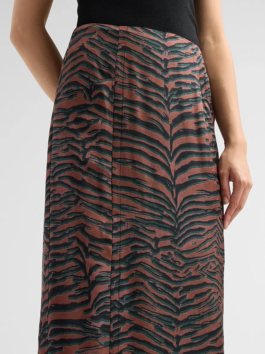 3.1 Phillip Lim Women's Tiger Studded Fringe-Trim Midi Skirt | Thumbnail 5
