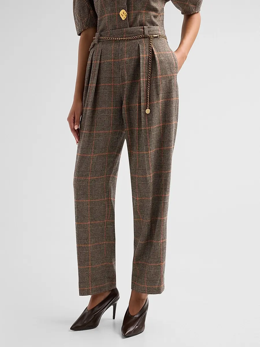 Cara Cara Women's Emerson Plaid Wool Tapered Pants | Thumbnail 4 Cara Cara Women's Emerson Plaid Wool Tapered Pants | Thumbnail 4