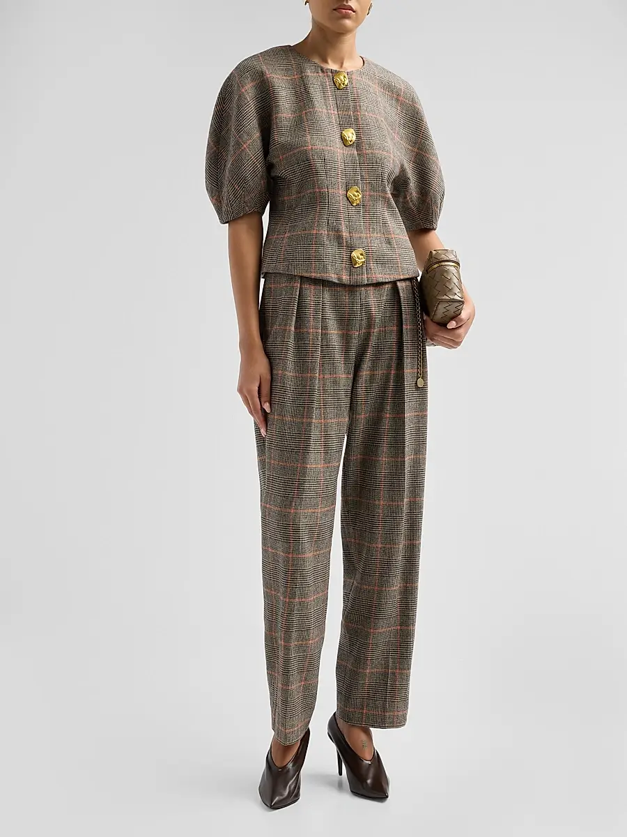 Cara Cara Women's Fletcher Check Wool Top | Thumbnail 2 Cara Cara Women's Fletcher Check Wool Top | Thumbnail 2